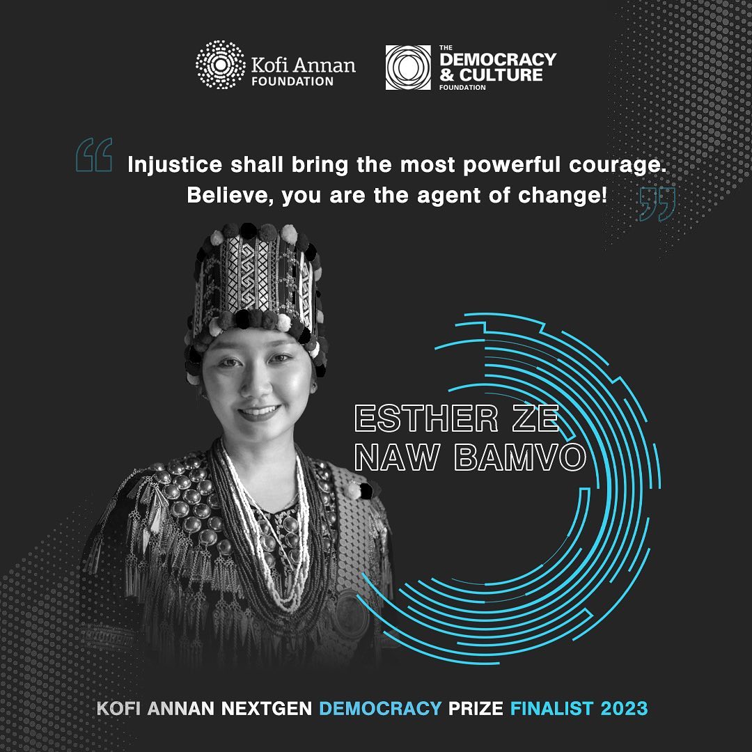 Read more about the article Esther Ze Naw Bamvo is one of the 10 finalists for the @kofiannanfoundation NextGen Democracy Prize, which recognises exceptional leadership shown by young activists in defending, renewing and promoting democracy.1